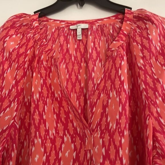 Joie Addie B Silk Blouse Tunic Top size S NWOT Abstract Print Balloon Sleeve - Picture 4 of 7